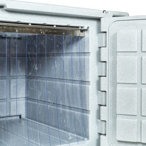 Contenitori refrigerati, tenda a strisce in plastica