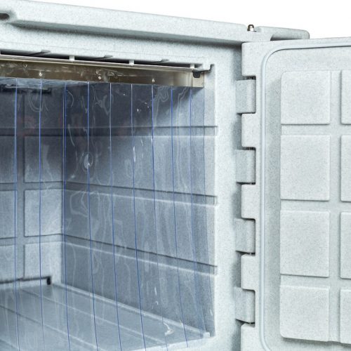 Contenitori refrigerati, tenda a strisce in plastica